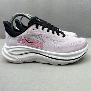 Womens Size 7 (B) Hoka One One Clifton 10 Shoes Pink Black Athletic Running
